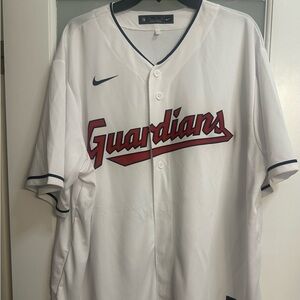 Nike Cleveland  Guardians White Baseball Jersey with Red Script